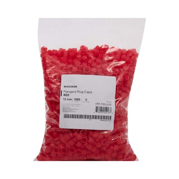 Mckesson Red Tube Closure for use with 13 mm Blood Drawing Tubes, 20000PK 177-118240R - main